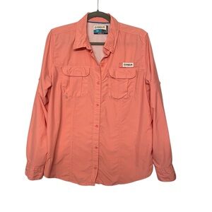Ladies Magellan Coral‎ Fishing Shirt Long Sleeve Relaxed Fit Large Gorpcore